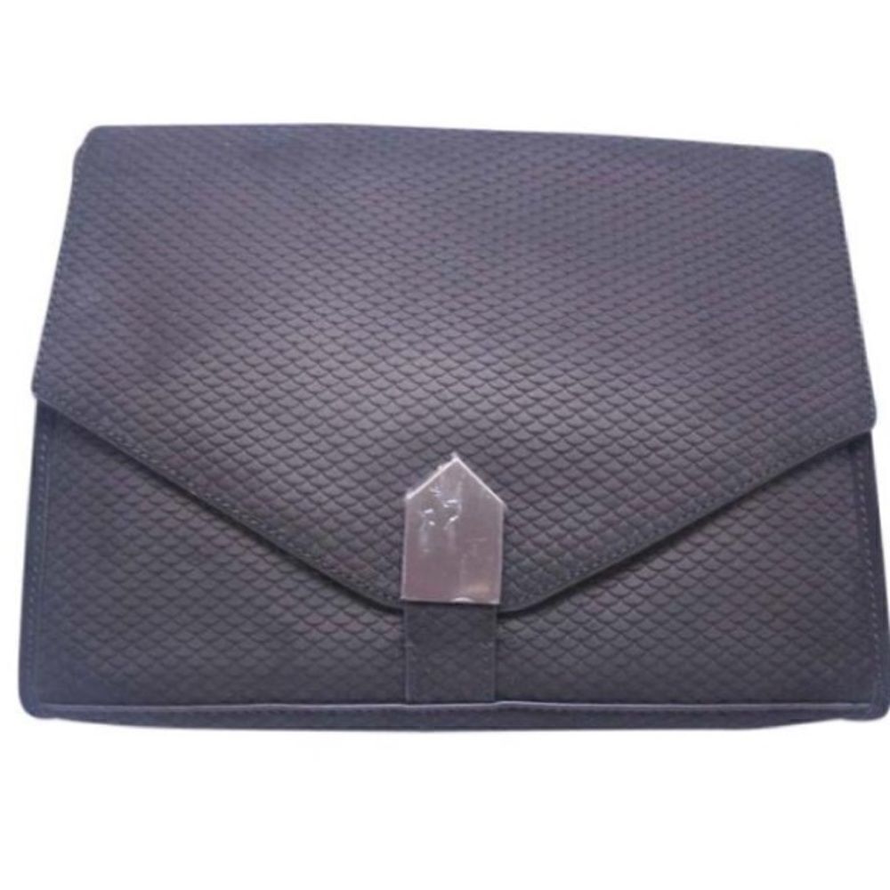 NWT Black Leather Textured Clutch Bag